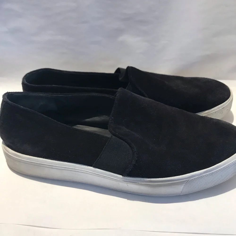 Black Suede Slip Ons